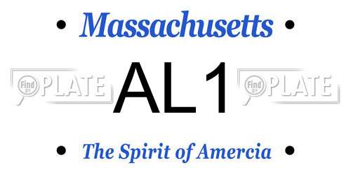 AL1 Massachusetts License Plate