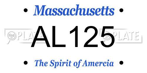 AL125 Massachusetts License Plate