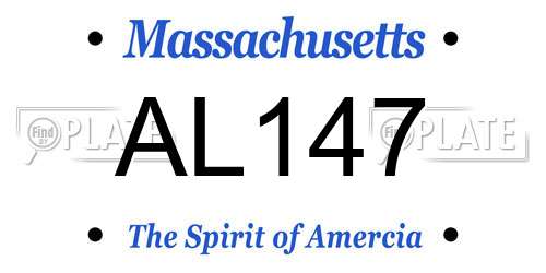 AL147 Massachusetts License Plate