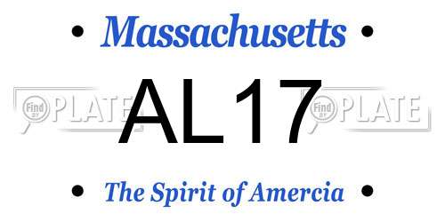 AL17 Massachusetts License Plate