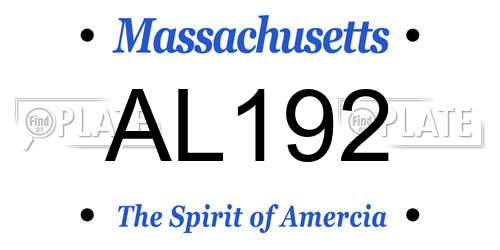 AL192 Massachusetts License Plate