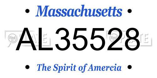 AL35528 Massachusetts License Plate