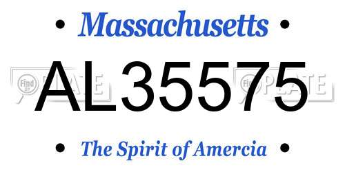 AL35575 Massachusetts License Plate