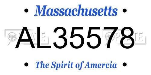 AL35578 Massachusetts License Plate