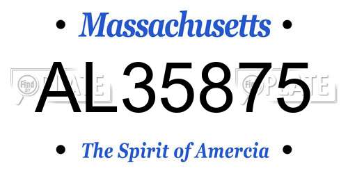 AL35875 Massachusetts License Plate