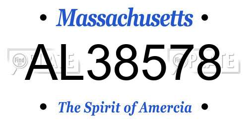 AL38578 Massachusetts License Plate
