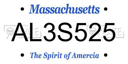 AL3S525 Massachusetts License Plate