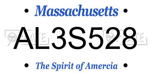 AL3S528 Massachusetts License Plate