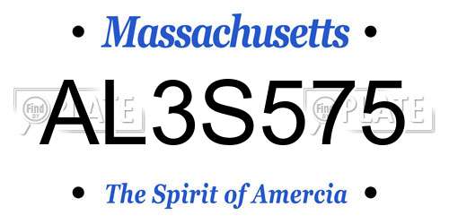 AL3S575 Massachusetts License Plate