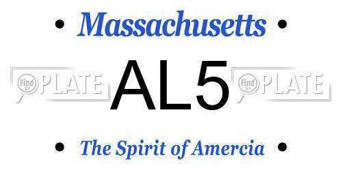 AL5 Massachusetts License Plate