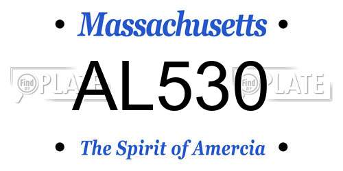 AL530 Massachusetts License Plate
