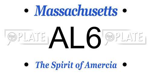 AL6 Massachusetts License Plate