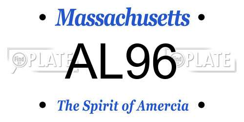AL96 Massachusetts License Plate