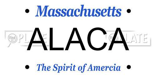 ALACA Massachusetts License Plate