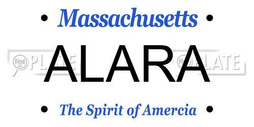 ALARA Massachusetts License Plate