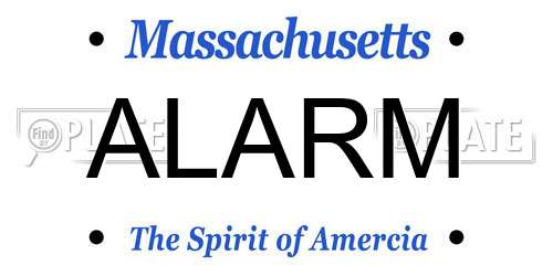 ALARM Massachusetts License Plate