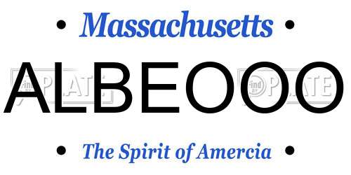 ALBEOOO Massachusetts License Plate