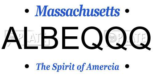 ALBEQQQ Massachusetts License Plate