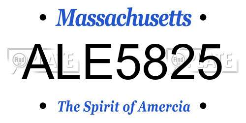 ALE5825 Massachusetts License Plate