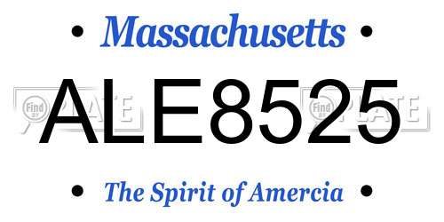 ALE8525 Massachusetts License Plate