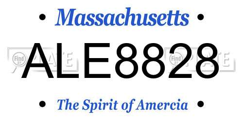 ALE8828 Massachusetts License Plate