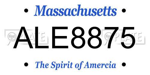 ALE8875 Massachusetts License Plate