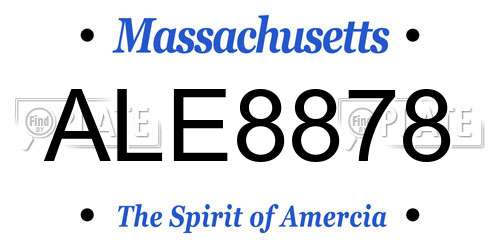 ALE8878 Massachusetts License Plate