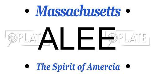 ALEE Massachusetts License Plate