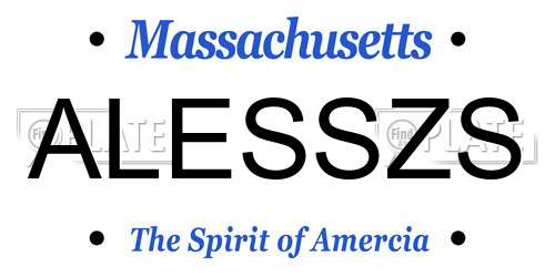 ALESSZS Massachusetts License Plate