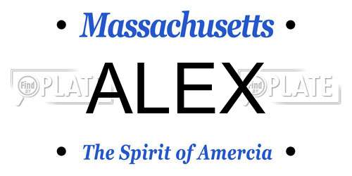 ALEX Massachusetts License Plate