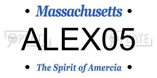 ALEX05 Massachusetts License Plate