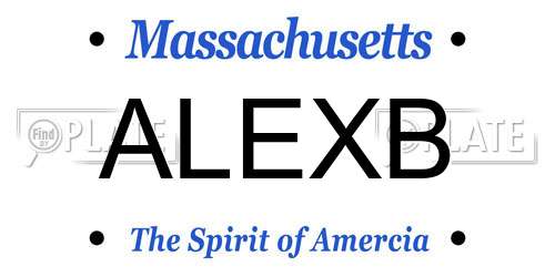 ALEXB Massachusetts License Plate