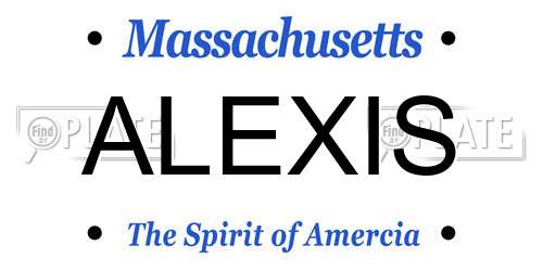 ALEXIS Massachusetts License Plate
