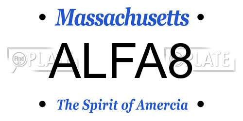 ALFA8 Massachusetts License Plate