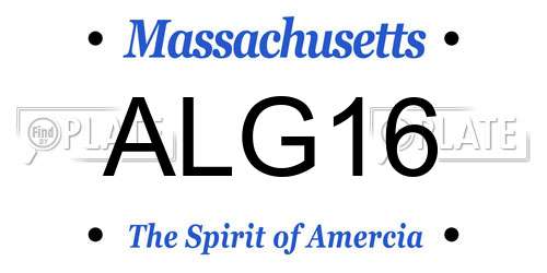 ALG16 Massachusetts License Plate