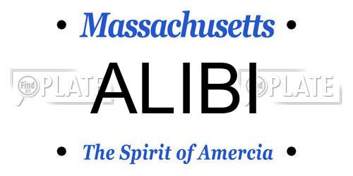 ALIBI Massachusetts License Plate