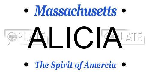 ALICIA Massachusetts License Plate