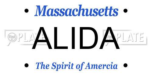 ALIDA Massachusetts License Plate