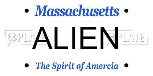 ALIEN Massachusetts License Plate