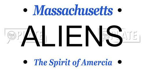 ALIENS Massachusetts License Plate