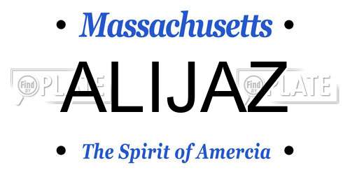 ALIJAZ Massachusetts License Plate