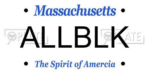 ALLBLK Massachusetts License Plate