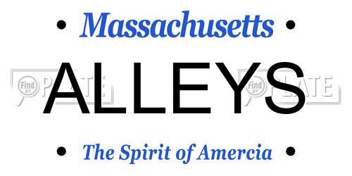 ALLEYS Massachusetts License Plate