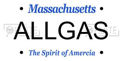 ALLGAS Massachusetts License Plate