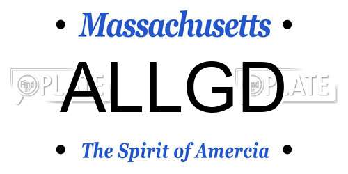 ALLGD Massachusetts License Plate