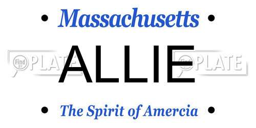 ALLIE Massachusetts License Plate