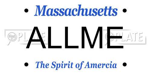 ALLME Massachusetts License Plate