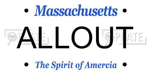 ALLOUT Massachusetts License Plate
