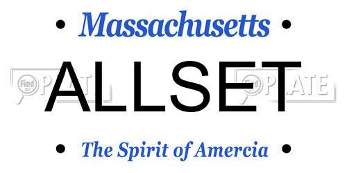 ALLSET Massachusetts License Plate
