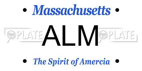 ALM Massachusetts License Plate